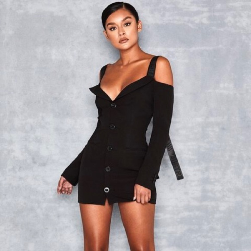 MISTRESS ROCKS black blazer dress with straps